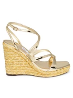 Ayla 110MM Metallic Leather Platform Wedge Sandals