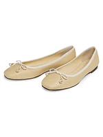 Elme Imitation-Pearl & Crystal-Embellished Raffia Flats