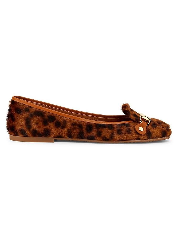 Leopard Calf Hair Ballet Flats