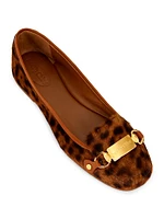 Leopard Calf Hair Ballet Flats