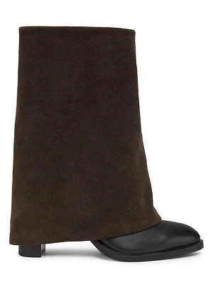 Melia Suede & Leather Foldover Boots