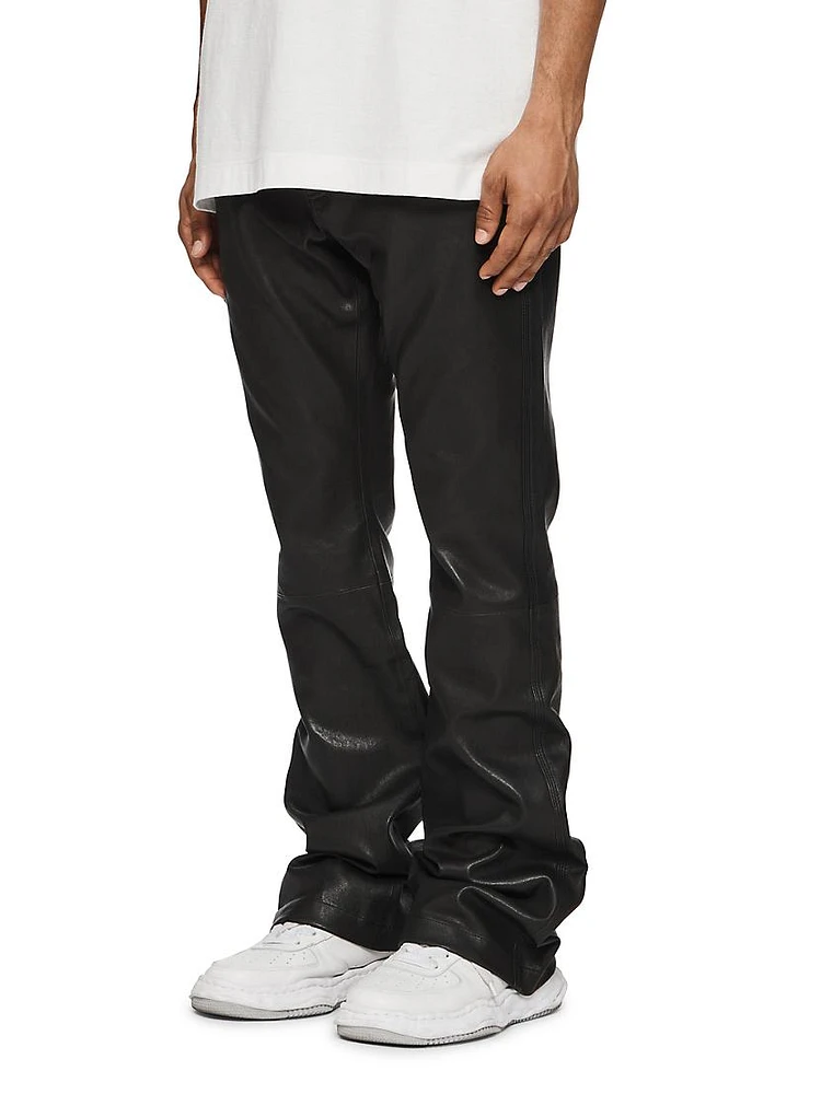 Leather Slim-Fit Pants