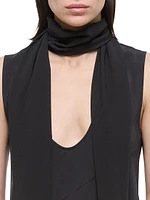 Silk Sleeveless Scarf Top