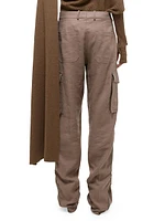 Linen-Blend Cargo Pants