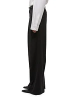 Wool Pleated Wide-Leg Trousers