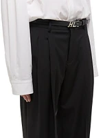 Wool Pleated Wide-Leg Trousers