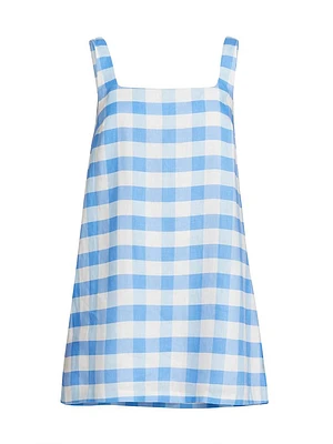 Kiera Gingham Linen Minidress