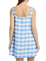 Kiera Gingham Linen Minidress