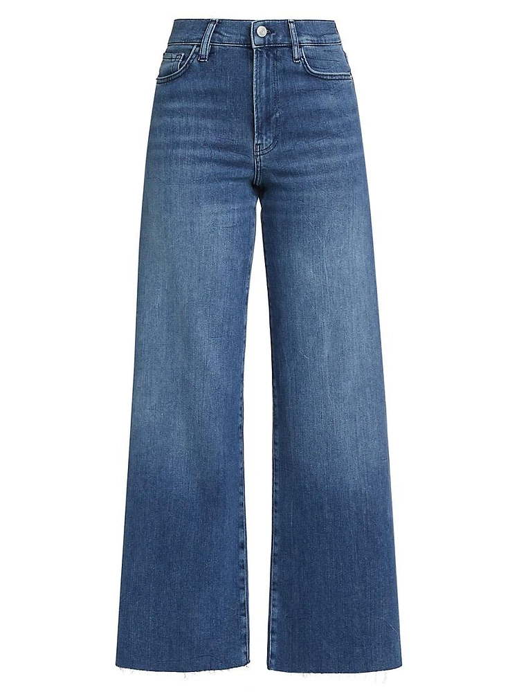 Le Slim Palazzo Raw-Edge Jeans