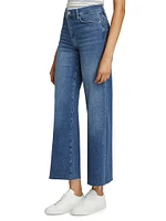 Le Slim Palazzo Raw-Edge Jeans