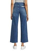 Le Slim Palazzo Raw-Edge Jeans