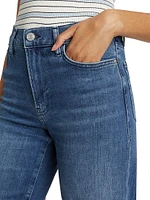 Le Slim Palazzo Raw-Edge Jeans