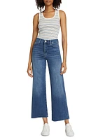 Le Slim Palazzo Raw-Edge Jeans