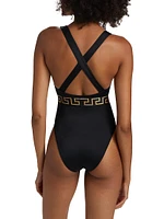 Greek Key Medusa One-Piece Swimsuit