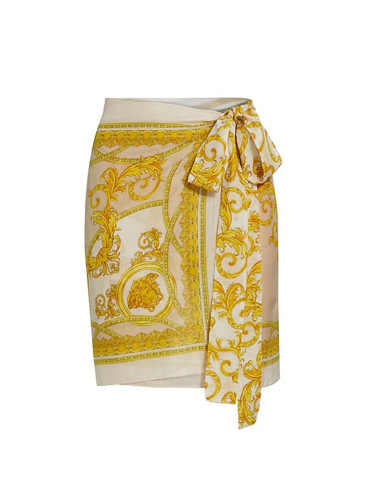 Cotton & Silk Baroque Pareo Miniskirt