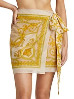 Cotton & Silk Baroque Pareo Miniskirt