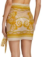 Cotton & Silk Baroque Pareo Miniskirt