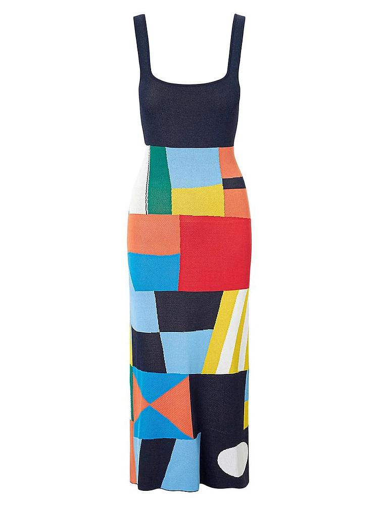 Katie Patchwork Midi-Dress