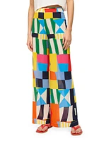 Copano Flag Mesh Wide-Leg Pants