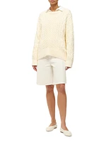 Tracy Cable-Knit Crewneck Sweater