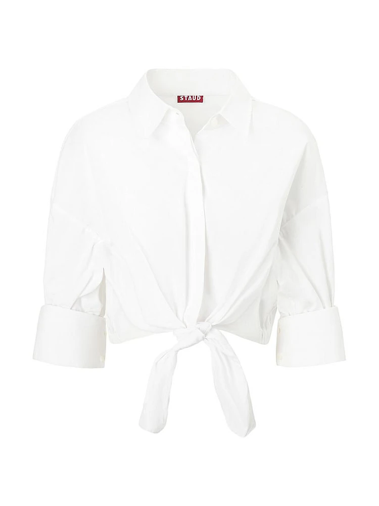 Lisa Poplin Tie Crop Shirt