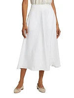 Maia Linen Midi-Skirt