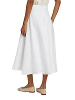 Maia Linen Midi-Skirt