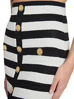 Striped Cotton Midi-Skirt