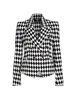 Double-Breasted Two-Tone Blazer