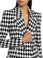 Double-Breasted Two-Tone Blazer