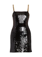 Sequined Chain-Strap Minidress