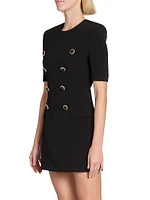 Crepe Eight-Button Minidress