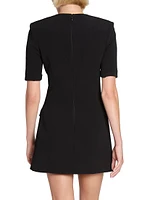 Crepe Eight-Button Minidress