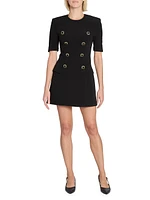 Crepe Eight-Button Minidress