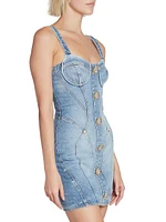 Seamed Denim Bustier Minidress