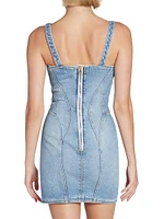 Seamed Denim Bustier Minidress