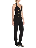 Halterneck Crepe Jumpsuit