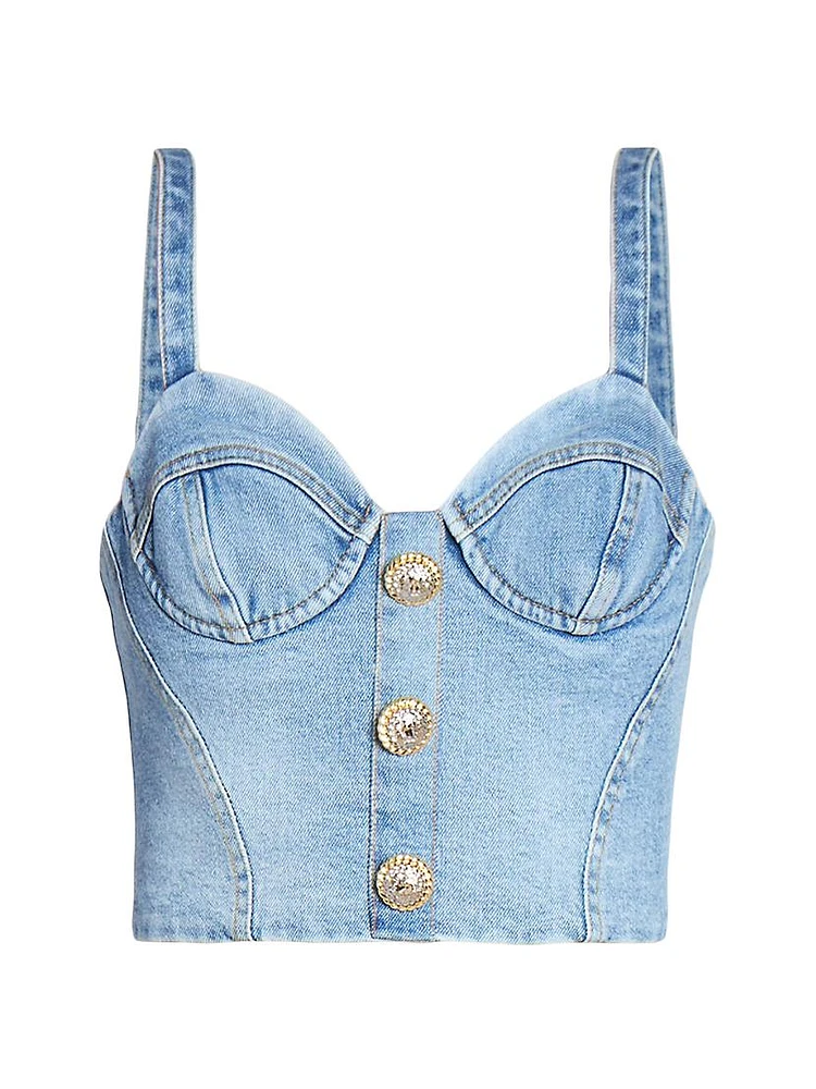 Denim Bustier Crop Top