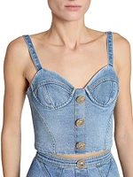 Denim Bustier Crop Top