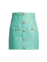 Quilted Leather Miniskirt