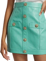 Quilted Leather Miniskirt