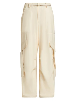 Stretch Faux Leather Utility Pants