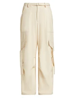 Stretch Faux Leather Utility Pants