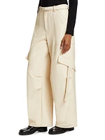 Stretch Faux Leather Utility Pants