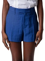 Please Linen-Blend Tailored Shorts