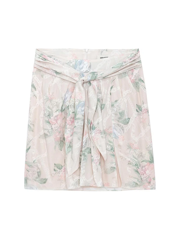 Joji Silk Floral Chain Skirt