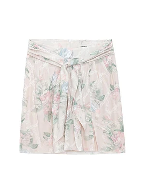 Joji Silk Floral Chain Skirt