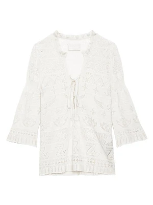 Taho Dentelle Cotton Tunic Blouse