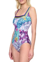 Bali Floral Squareneck One-Piece Swimsuit