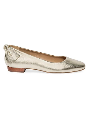 Eloisa Metallic Leather Bow Flats